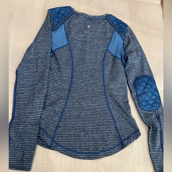 [4/6] Lululemon Run: Ice Queen Long Sleeve Slope Stripe Limitless Blue - Picture 12 of 12
